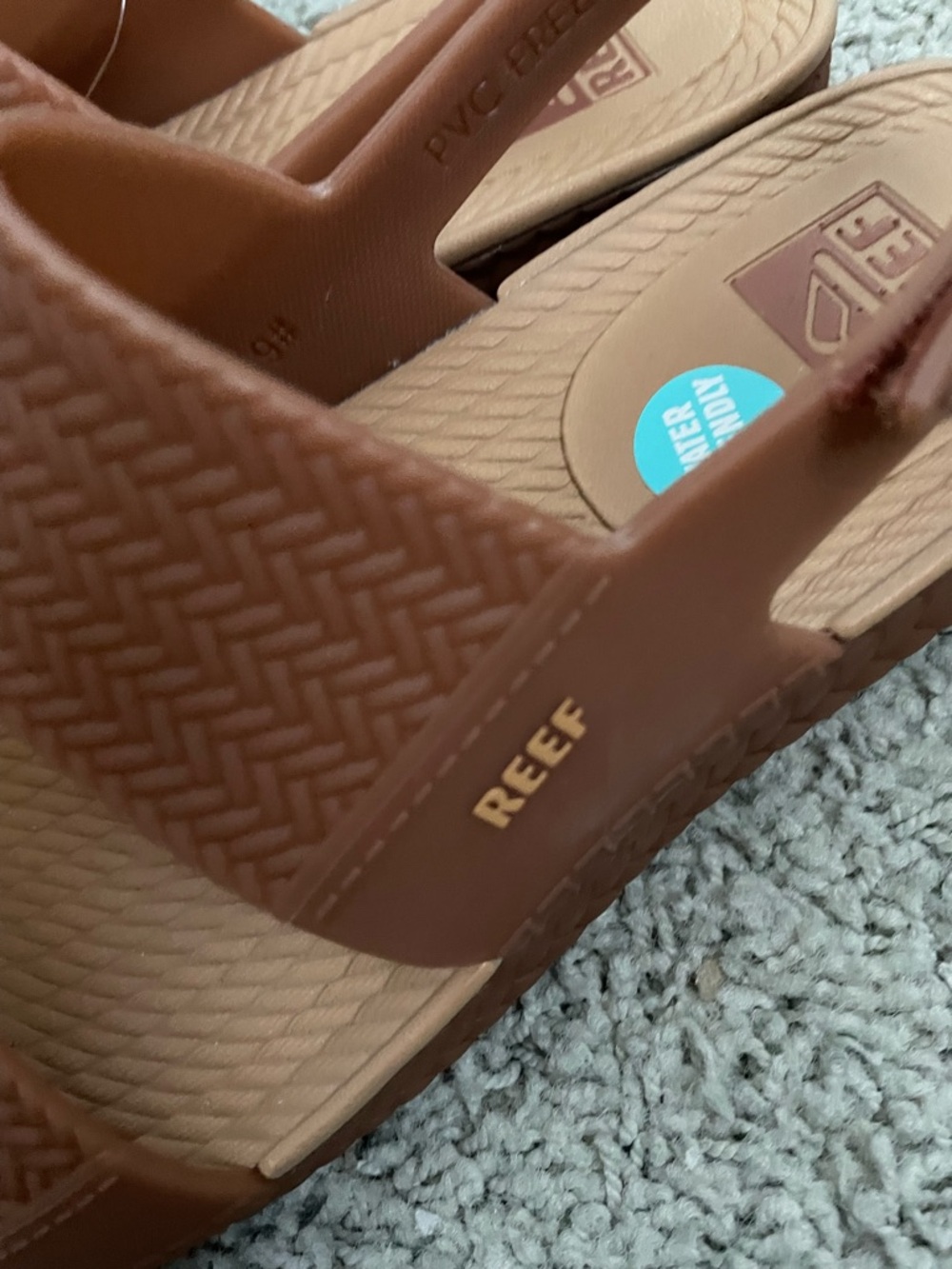 Reef Vista Platform Rubber Sandals NWT Size 9 Tan Woven Sole Boho Summer - Picture 8 of 10